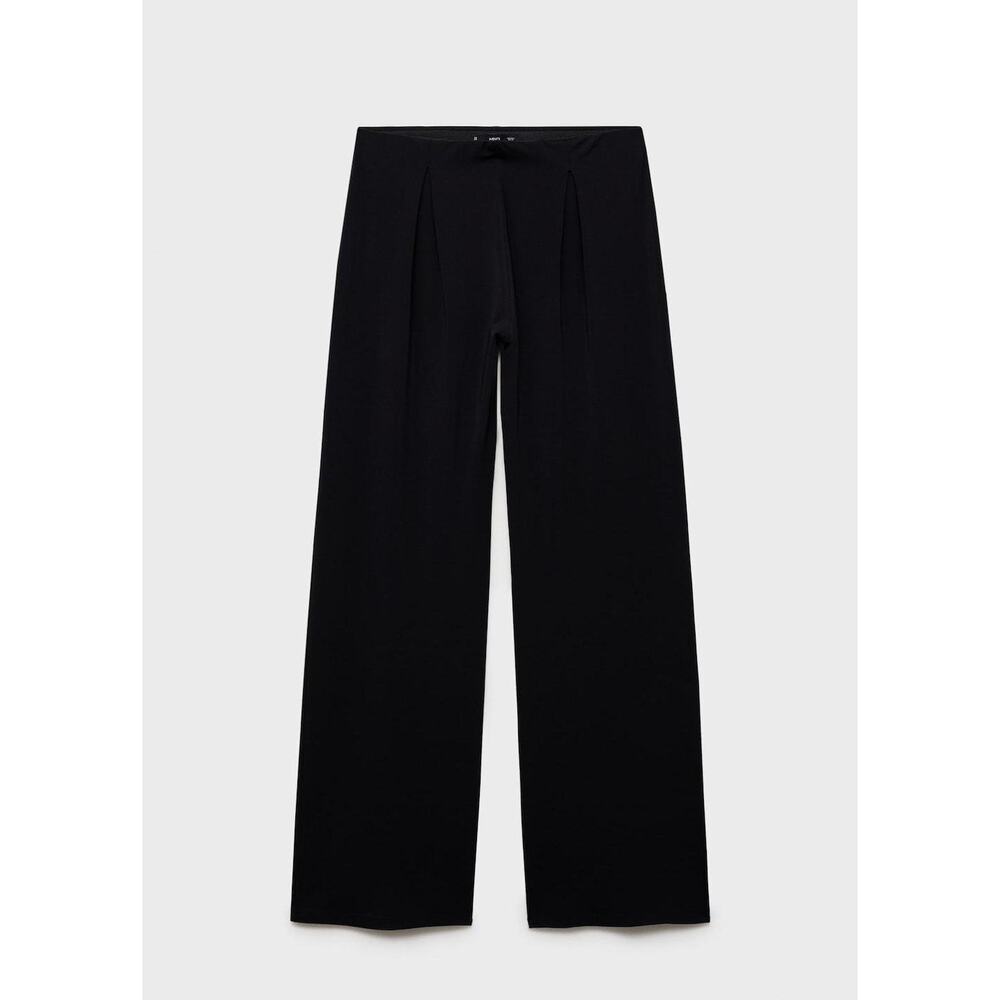 MANGO - Godet palazzo pants black - L - Woman